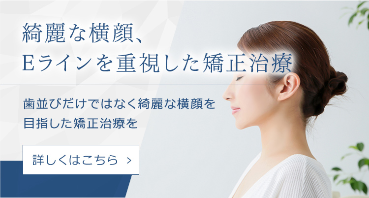 綺麗な横顔、Eラインを重視した矯正治療 歯並びだけではなく綺麗な横顔を 目指した矯正治療を